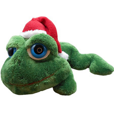 Russ Lil Peepers Christmas Frog 32937 10" Plush w/Tag Big Eyes Rare