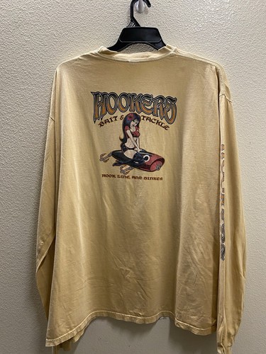 Vintage '64 Crazy Shirts Beer Dyed  Men's Sz XL  Hookers Bait & Tackle Single st