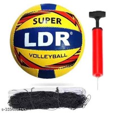 Water Resistant Volleyball with Pump and Net Combo Set For Players Outdoor Sport
