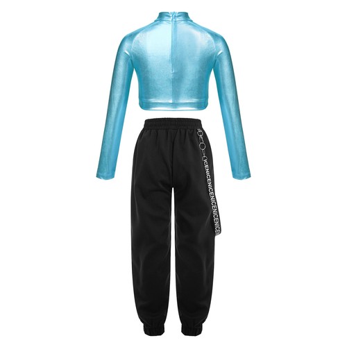 Girls Outfit 2 Piece Tracksuit Stage Performance Clothing Set Pocket Dancewear - Picture 58 of 84