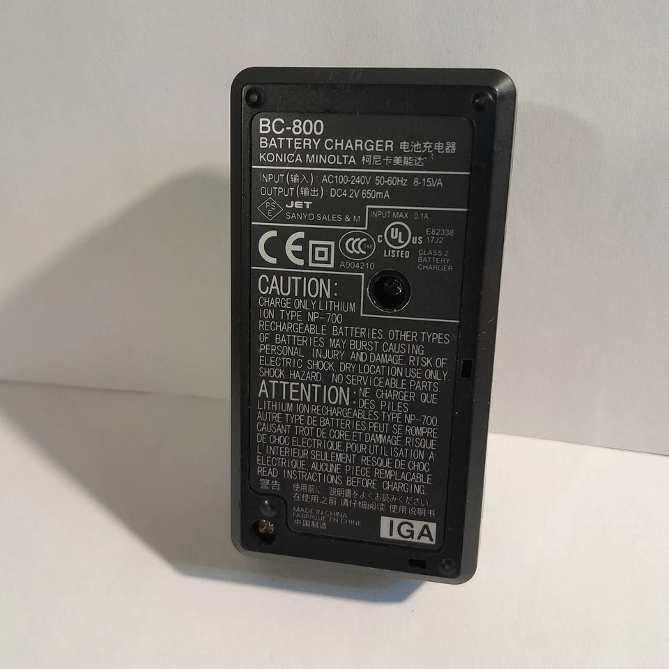 Cargador de batería Konica Minolta BC-800 y batería NP-700--sin cargador Foto 4 de 4