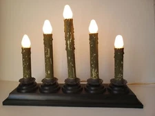 Christmas Window 5 Candle Drip White Lights Candelabra Candolier (lot 2307)