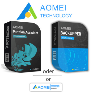 AOMEI Partition Assistant Professional ODER Backupper Professional 2 PC Lifetime