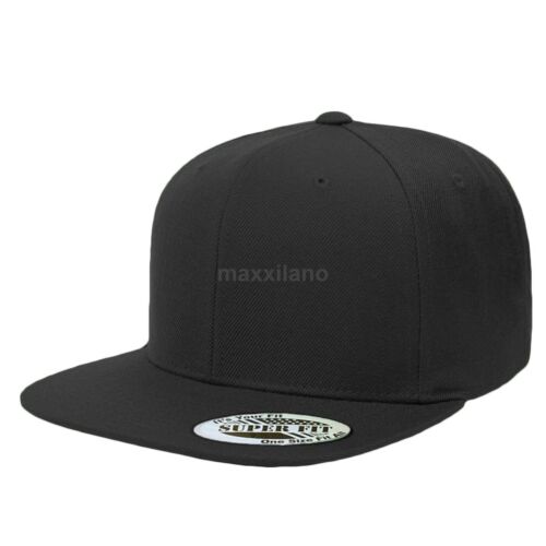 Men Snapback Hat Classic Hip Hop Style Flat Brim Baseball Cap Solid Plain Hats - Picture 9 of 29