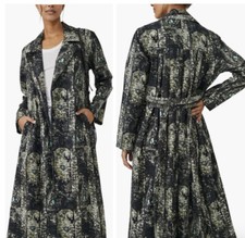 NWT Free People Rae Printed Duster Black/Multi XL