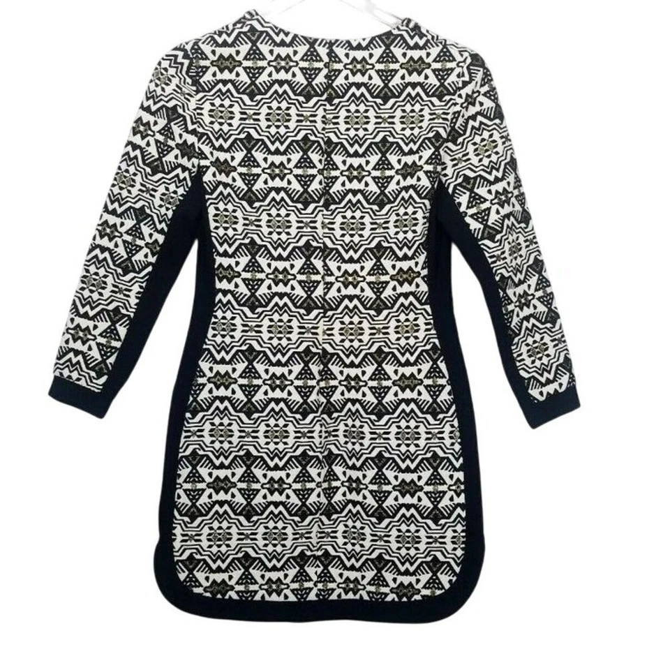 Twelfth Street Cynthia Vincent Mini Vestido 4 Negro Blanco Oro Cuentas Bordado Foto 3 de 4