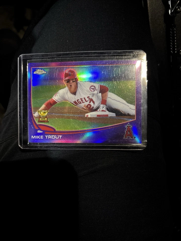 Topps Chrome 2013 - Mike Trout #1 refractor púrpura Foto 3 de 4