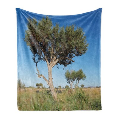 Baum Weich Flanell Fleece Decke Boscia albitrunca in der Wiese