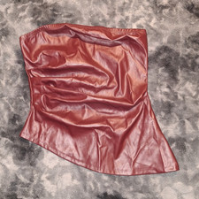 Bustier Korsettoberteil Kunstleder rot Größ...