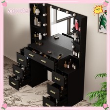 Home Vanity Desk Makeup Vanity Desk With 3 Modes Led Light Mirror For Bedroom