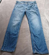 Levis 514 Mens Jeans W34 L30(29) Blue - Blank Red Tab - Regular Fit Straight Leg