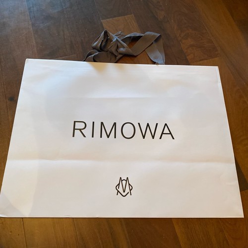 Auth Rimowa White Black Paper Shopping Gift Bag Sz L Cabin Size 25x18.75x11.5