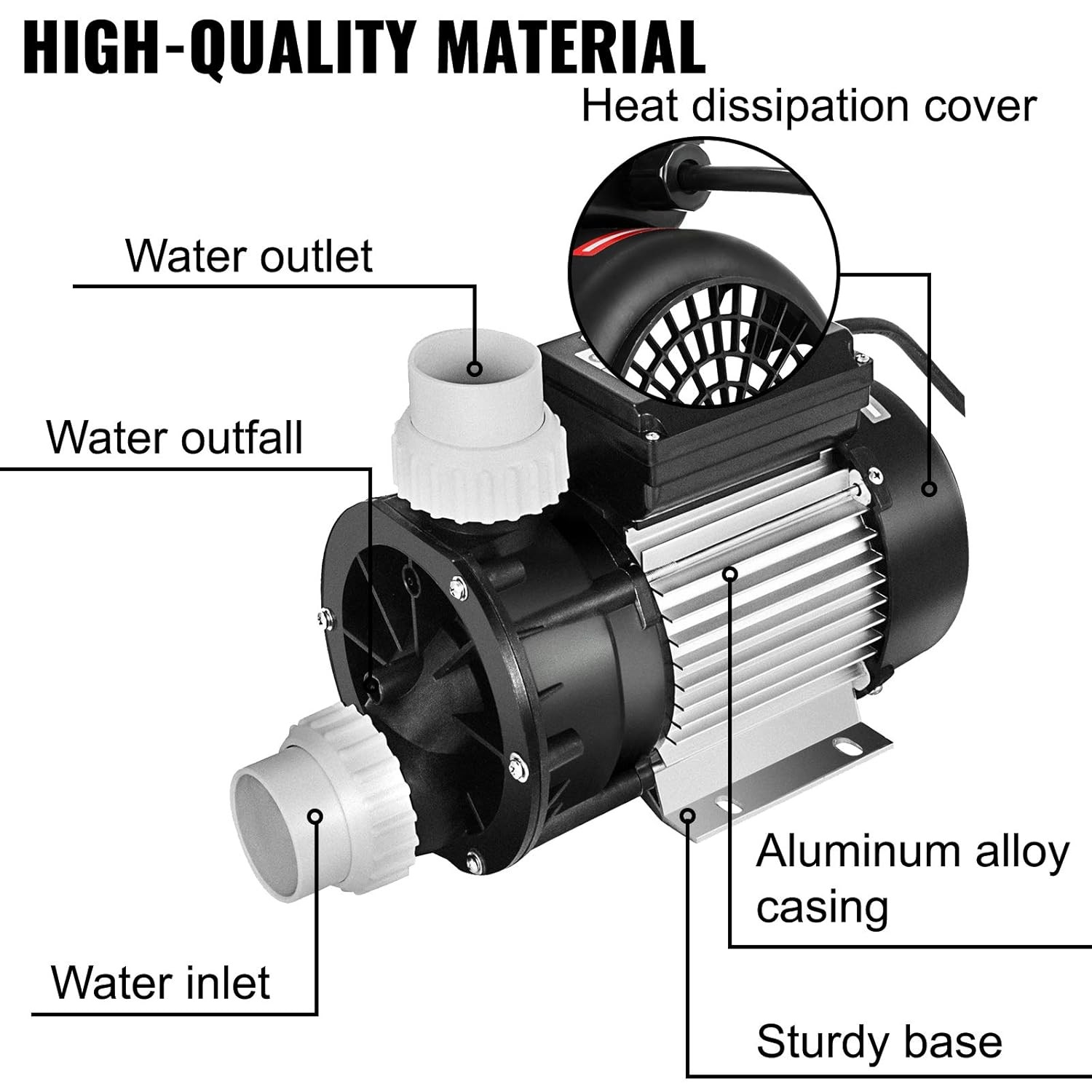 Swimming Pool Pump 1hp 110v Hot Tub 0.75 Kw Water Circulation Spa Above Gro...