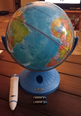 Dr. STEM Toys Talking 9  World Globe with Interactive Stylus Pen & Stand New !!