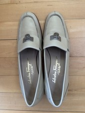 Salvatore Ferragamo Women Leather Gancini Loafers 7.5 3A Italy