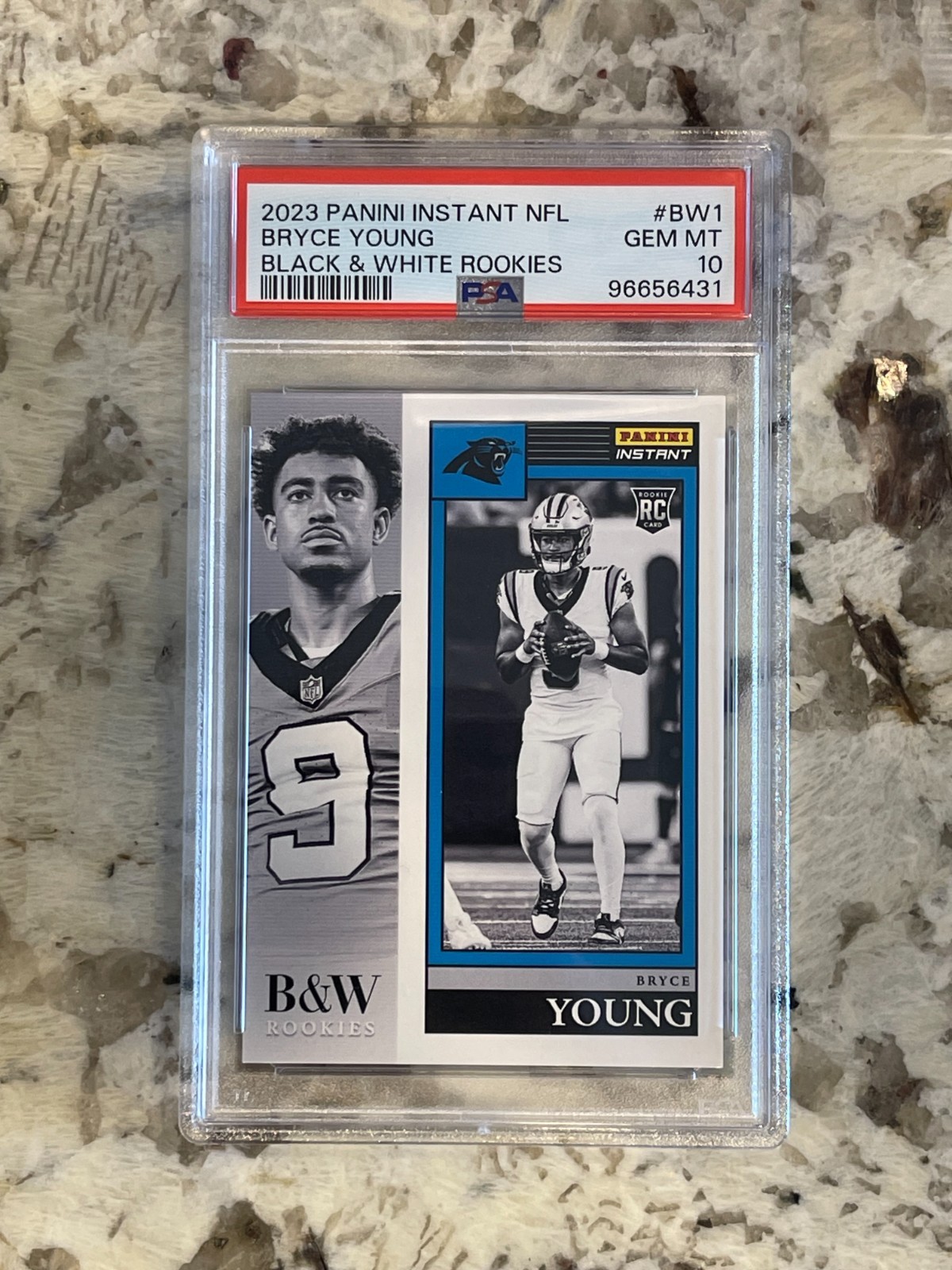 Bryce Young Panini Instant NFL Black & White Rookies #BW1 Base