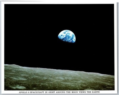 NASA APOLLO 8 IN ORBIT AROUND MOON VEIWS THE EARTH PHOTO 8x10 p29