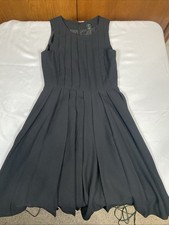 J. Crew Sleeveless Short Pleated A-Line Dress 0 Polyester Black Dress