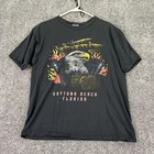 Vintage Sherry Shirt Mens Large Black Daytona Bike Week Eagle Biker USA 2001