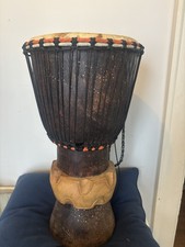 Hand Carved Wood Djembe Drum w/ Rope Tuning Skin Head, Analog