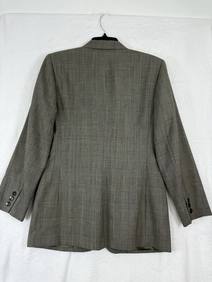 Blazer de Colección Lands End Talla 6 Mujer Años 90 Tostado Chaqueta a Cuadros Lana Worsted Hecho en EE. UU. Foto 4 de 4