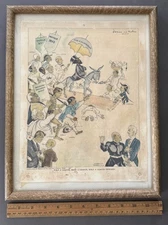 DERSO AND KELEN FORTUNE LEAGUE OF NATIONS HALF A LEAGUE ONWARD FRAMED PRINT 1935