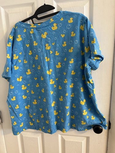 Catalog Favorites Women’s V neck T Shirt Plus Size 2X Rubber Duck Blue - Picture 3 of 6