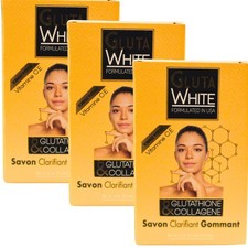 3 Packs Gluta White Glutathione  Collagen Clarifying  Exfoliating Soap 190g