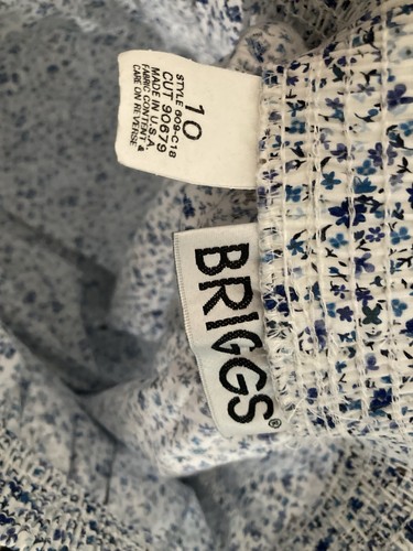 Pantalone donna Briggs Capri vita alta blu Ditsy stampa floreale elastico in vita tg 10 - Foto 4 di 4