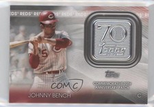 2021 Topps 70th Anniversary Manufactured Logo Johnny Bench Patch HOF 0a2t
