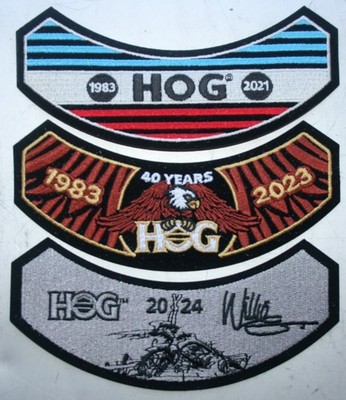 2021, 2023 & 2024 HOG Membership Rocker Patches HARLEY OWNERS GROUP | eBay
