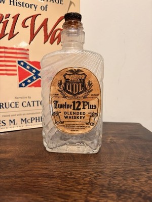 Rare Vintage UDL  The Taste Mark Of Quality  Whiskey Flask With Eagle & Shield