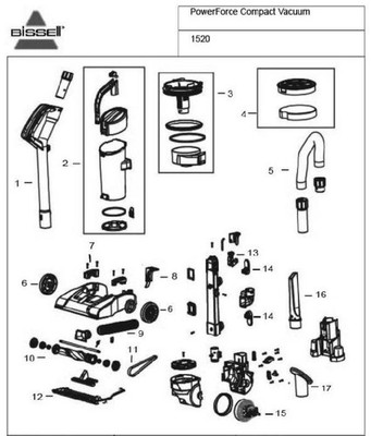 Bissell 2112 PowerForce Compact Upright Vacuum Cleaner REPLACEMENT PARTS