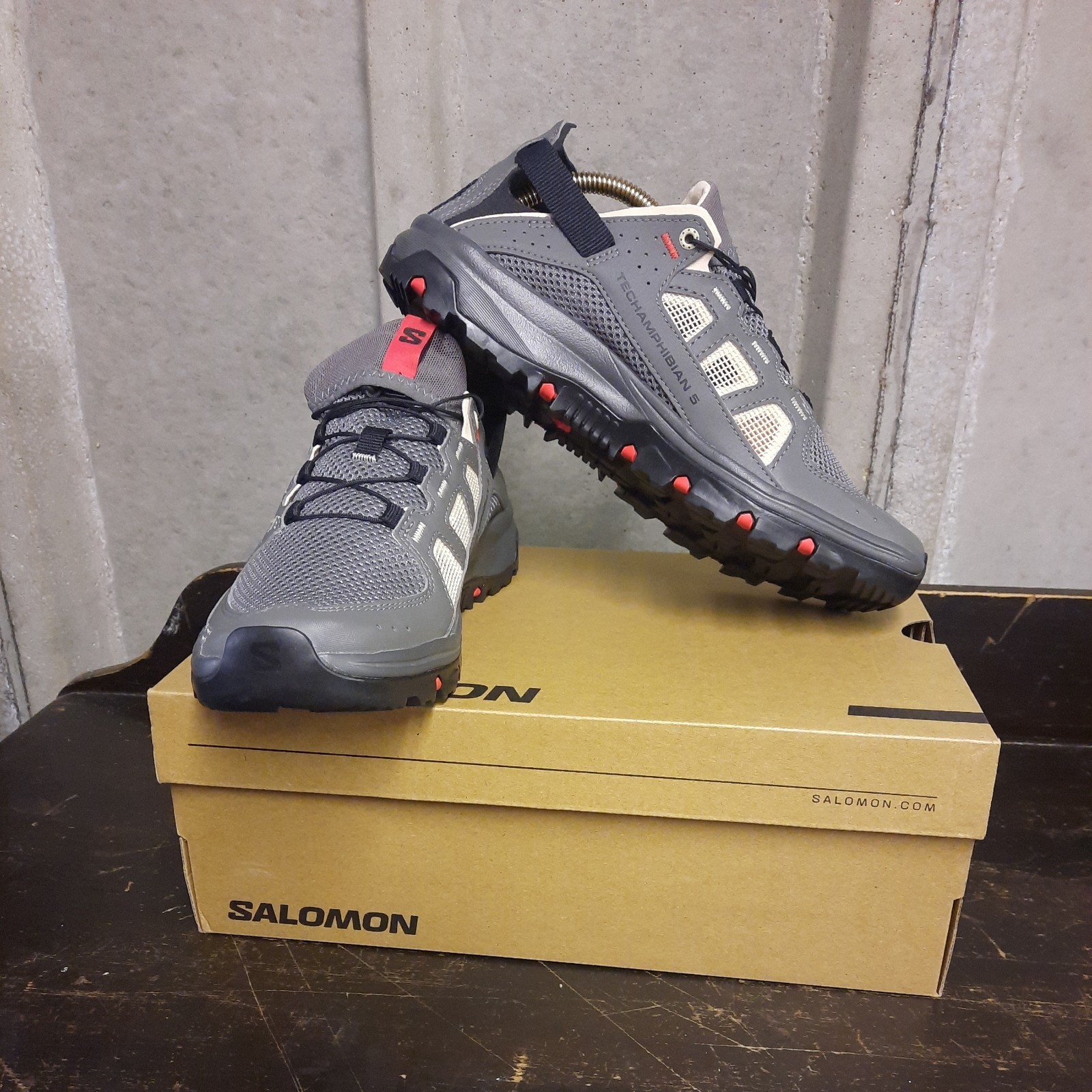 Scarpe da ginnastica uomo unisex Salomon Techamphibian 5 da trekking taglia UK 7 5 grigio
