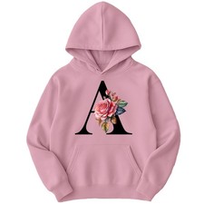 Felpa con cappuccio bambino ragazza maglione adolescente stampa floreale lettere pullover abbigliamento autunnale