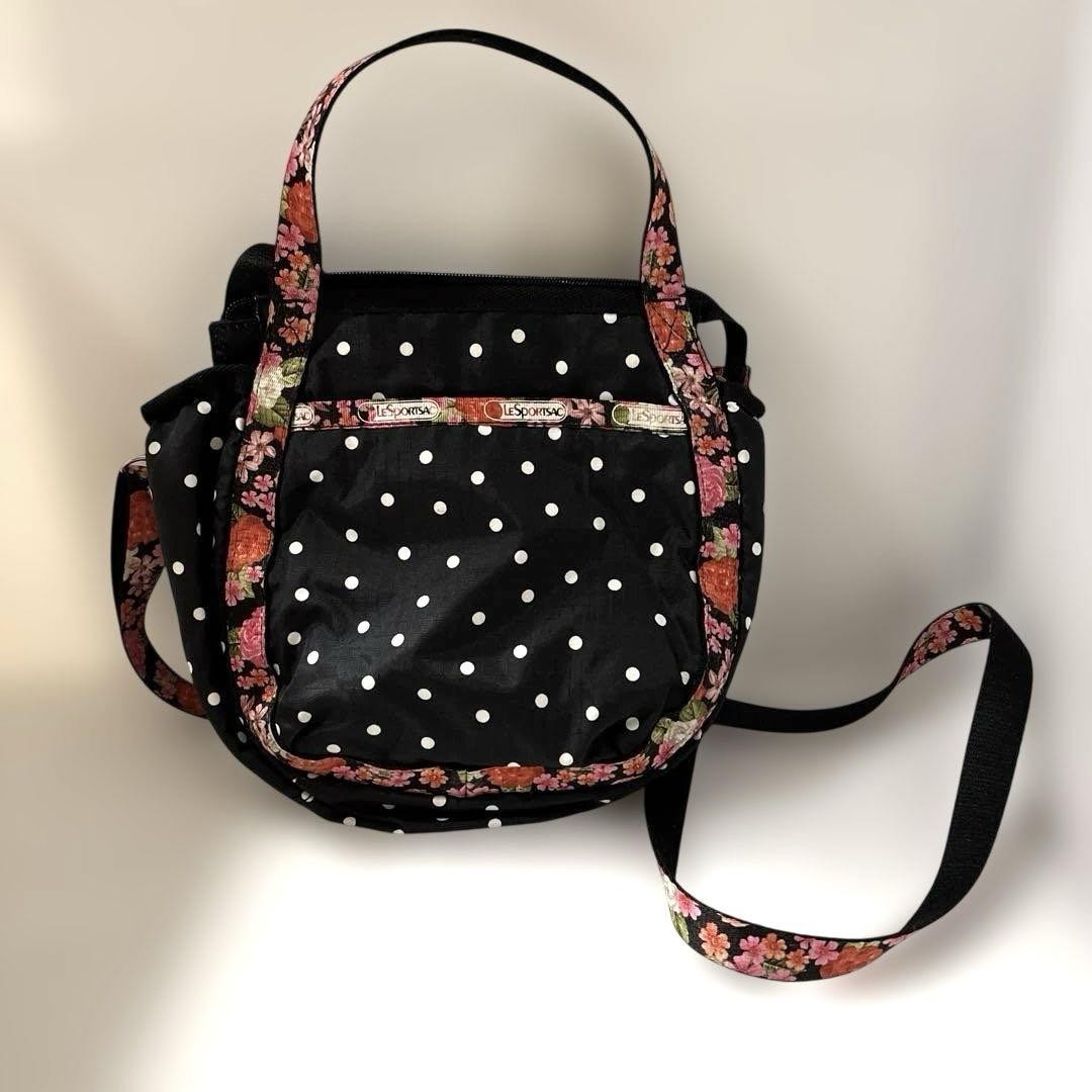 LeSportsac Ressport Sack Floral Polka Dot Shoulder Bag
