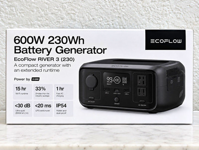 EcoFlow RIVER 3 (230) 600W 230Wh Battery Generator Portable Wi-Fi USB-C 100W