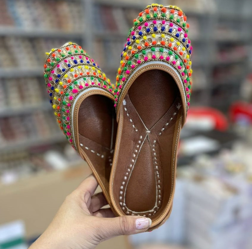 Mujer Mojari Hecho a Mano Boda Jutti Boda Moda Ballet Khussa Talla UK 4-8 Moño