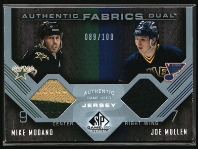 Mike Modano/Joe Mullen 2008-09 SP Game Used Authentic Fabrics Duals /100 Jersey