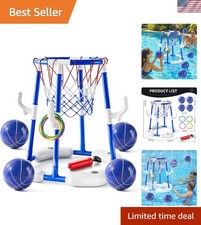 Family-Friendly 2-in-1 Pool Basketball Hoop Ring Set for Endless Summer Fun