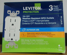 NEW Leviton GFWT1-3W Self-Test WEATHER RESISTANT TR OUTDOOR GFCI Duplex Outlet