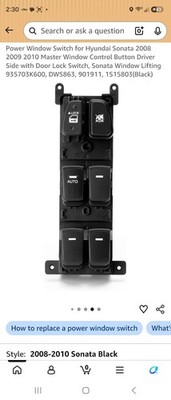 Hyundai Somata  Master Power Window, Door & Window Lock Switch, 2008-2010