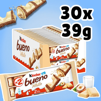 Kinder Bueno White Double Bars   30er Pack (30×39 g) Weiße Schokolade mit