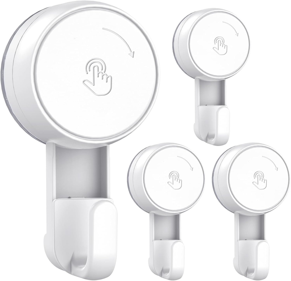 Luxear 2 Pack Saugnapf Haken Ohne Bohren, Saughaken Extra Stark, Max 5KG, Saugnä-image