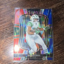 Panini 2025 Select Breece Hall #175 Premier Level Prizm Jets Football Card RWB