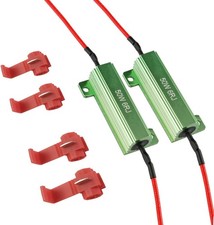 50W 6ohm Load Resistor Kit to Fix LED Bulb Hyper Flash Turn Signa Color: Green