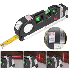 Multipurpose Laser Level Vertical Horizon Measuring Tape Aligner Metric Rulers