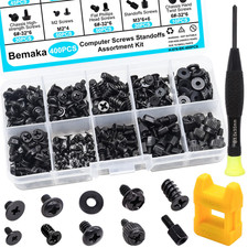 400Pcs Computer Screws Assortment Kit, Motherboard Standoffs Screws PC Screws fo