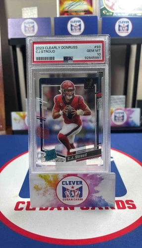 20.) 2023 Panini Clearly Donruss C.J. Stroud #93 RC Texans PSA 10