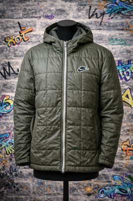 Nike Sportswear Synthetic Puffer Down Jacket Fleece Lined Khaki Green uk large